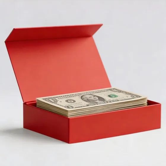 Коробка купюрница на бархатистой бумаге