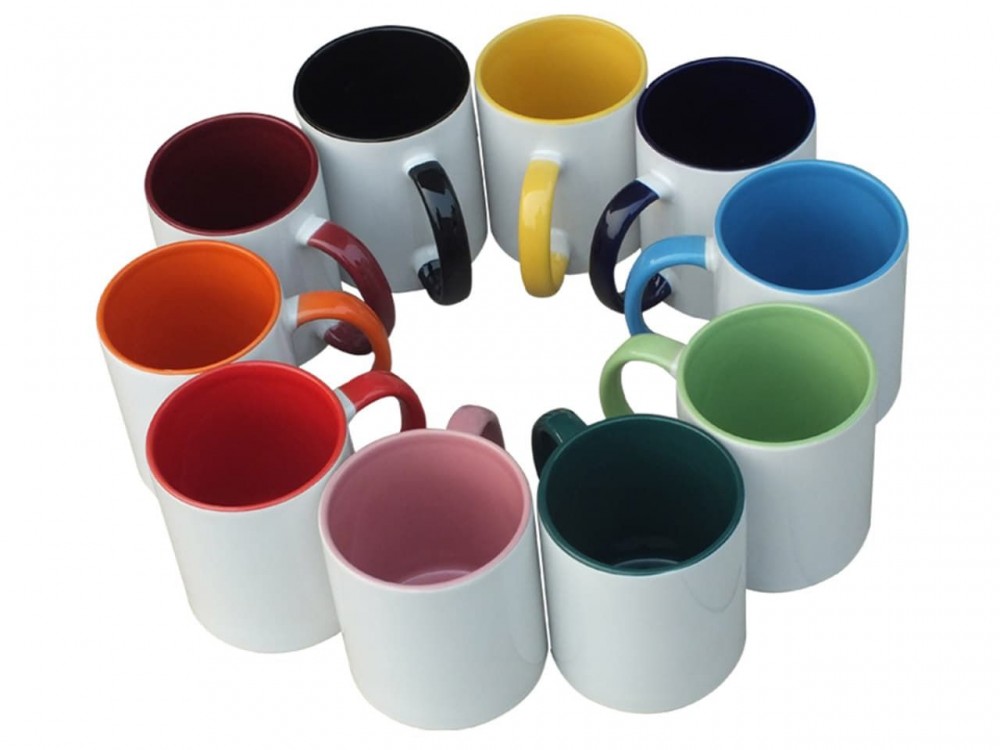 Кружка внутри и ручка цветные