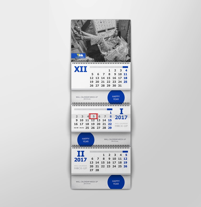 Календарь квартальный мини трехблочный пример