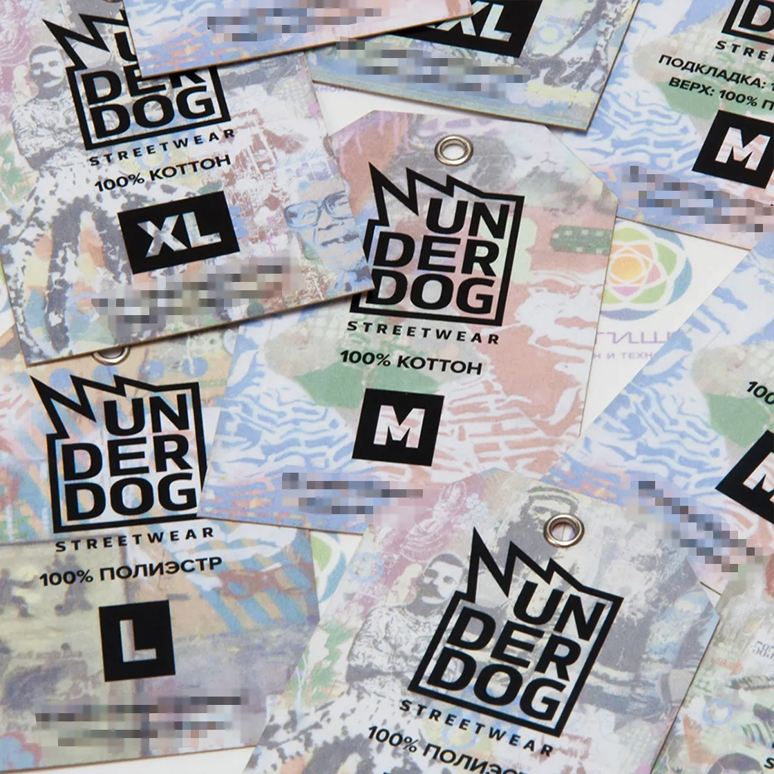 Бирки на одежду - пример печати и дизайна