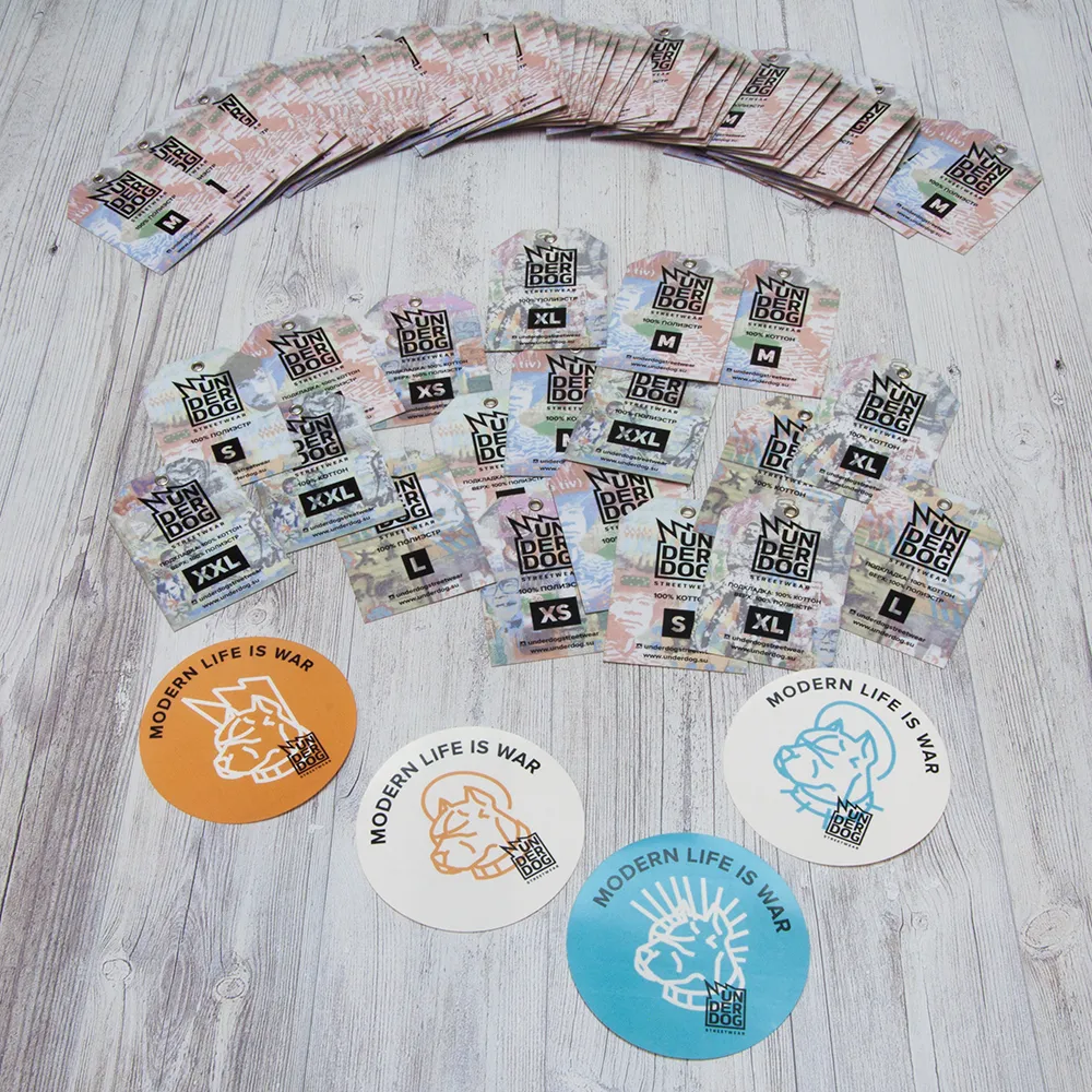 Бирки на одежду - пример печати и дизайна