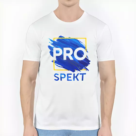 Печать на футболке: белая двухслойная классическая футболка с принтом на заказ