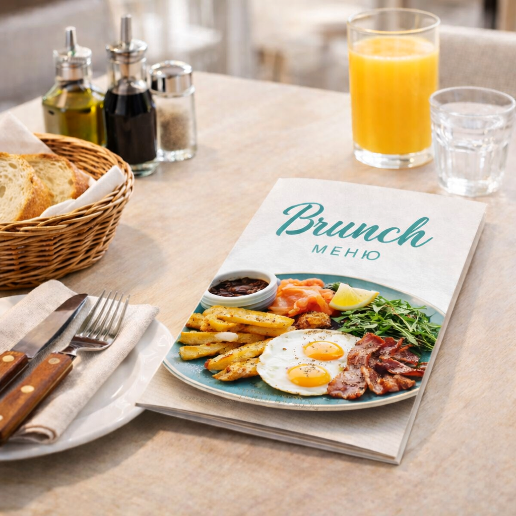 Меню на скрепке А5