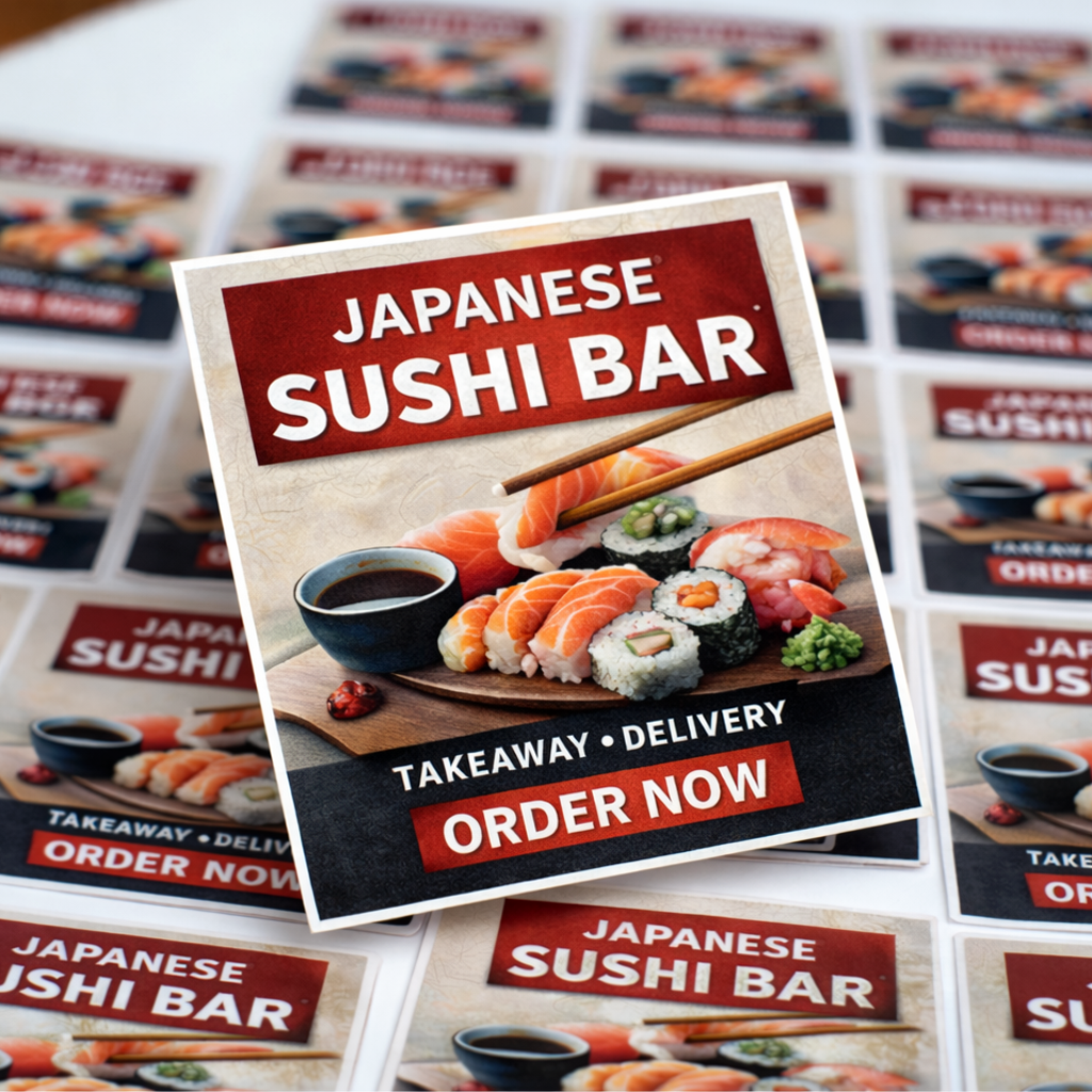 Печать наклеек на самоклеящейся плёнке