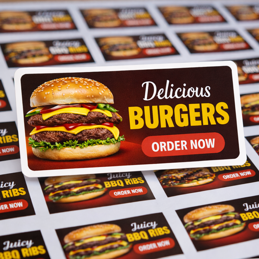 Печать цветных наклеек