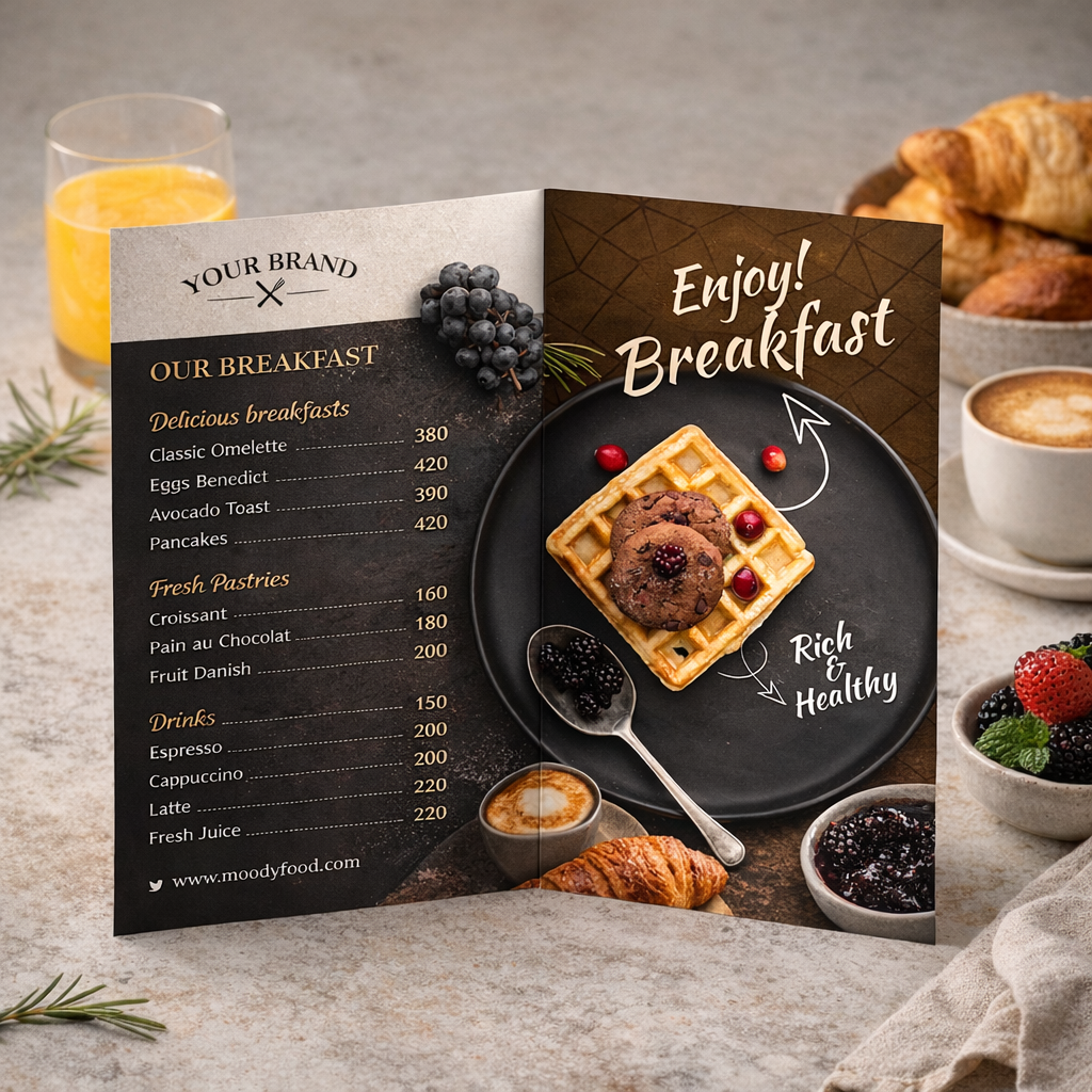 Меню в виде буклета