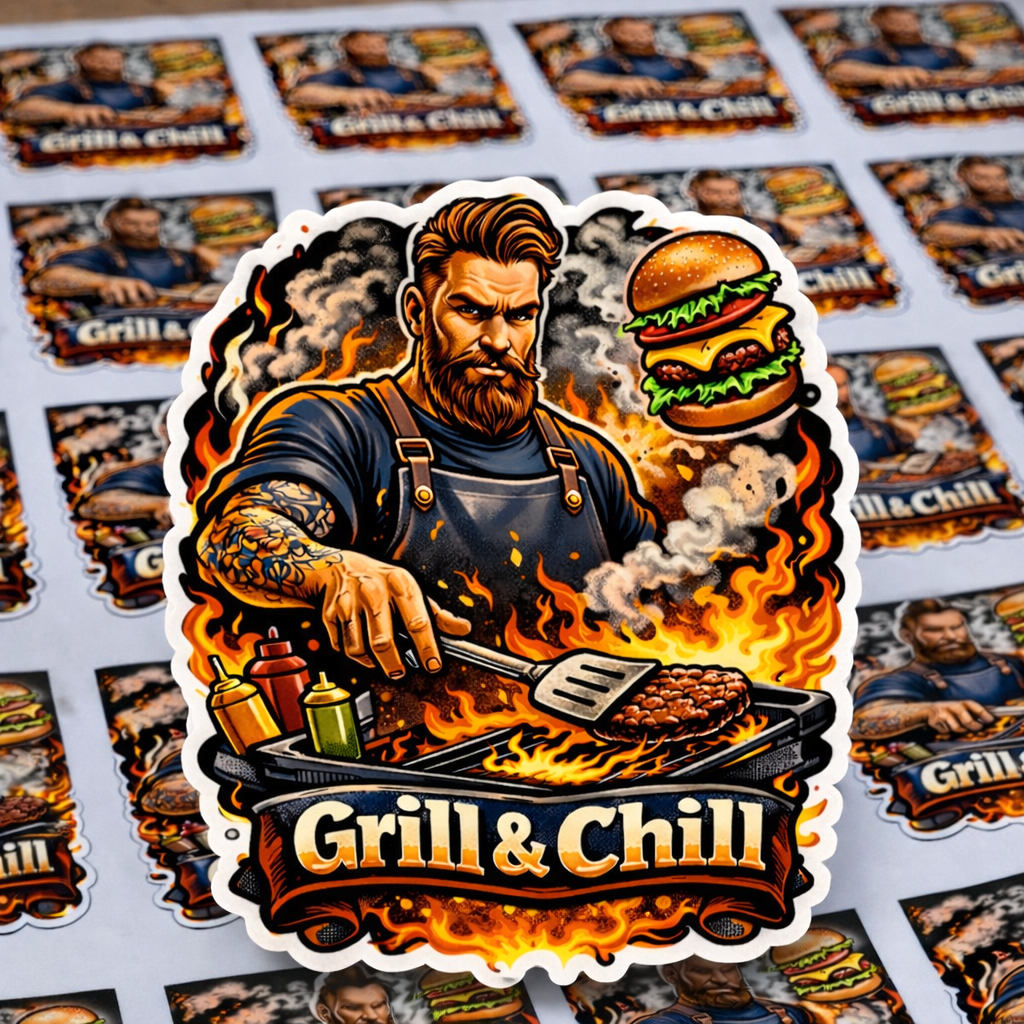 Печать наклеек стикеров