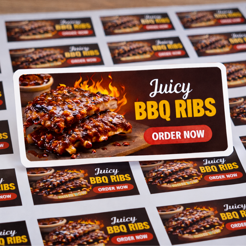 Печать цветных наклеек