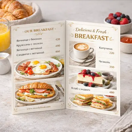 Меню в виде буклета