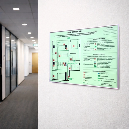 План эвакуации в раме 40х30 см.