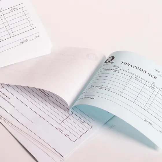 товарный чек А6 на самокопирке 1 слой