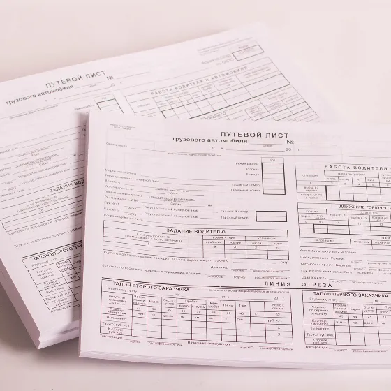 путевой лист бумага офсет 65гр