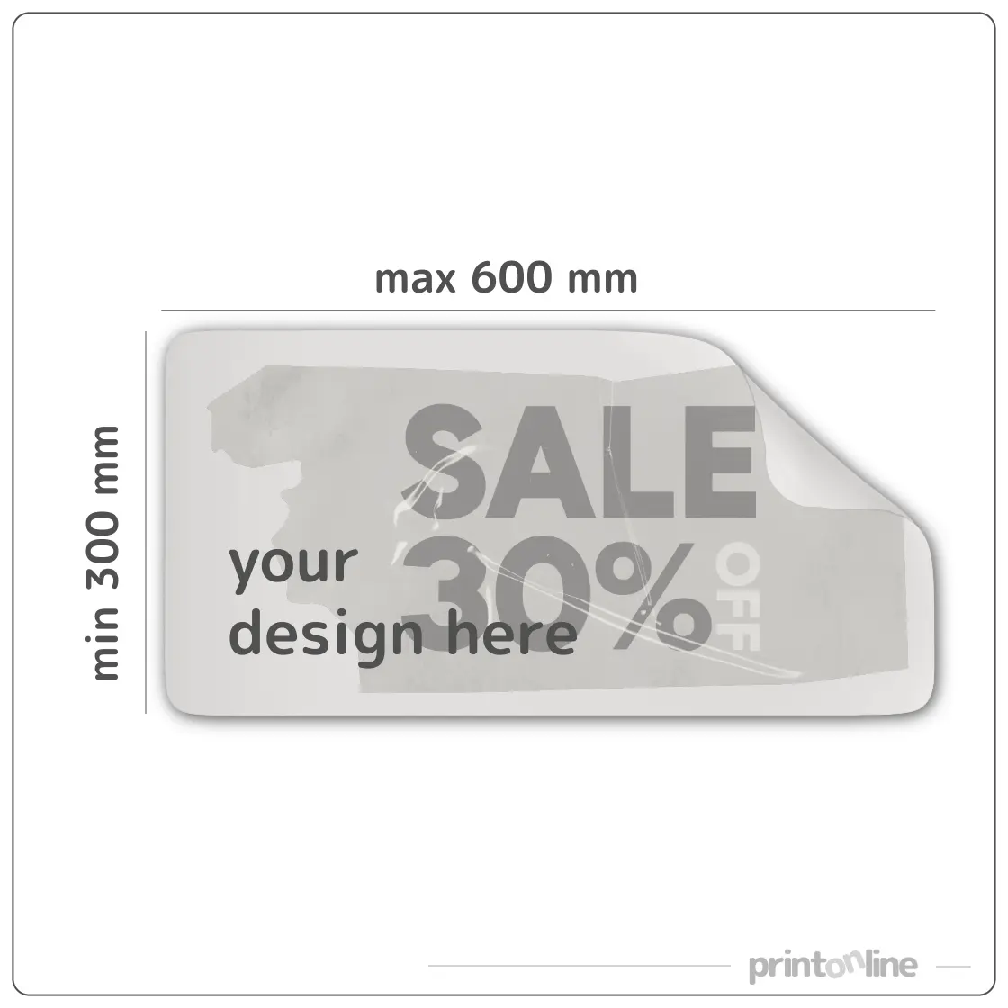 Kvadrātveida | Taisnstūra forma | Lielas uzlīmes līdz 600 mm