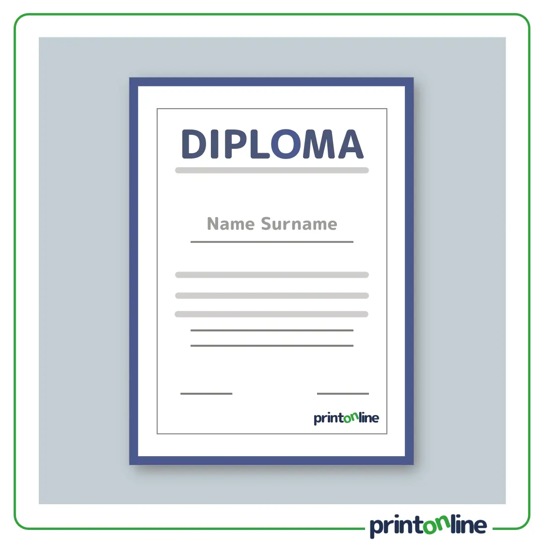 A4 formāta diplomi uz balta kartona