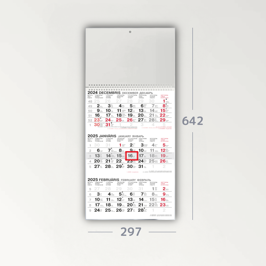 Sienas kalendārs | Bez reklāmas blokiem