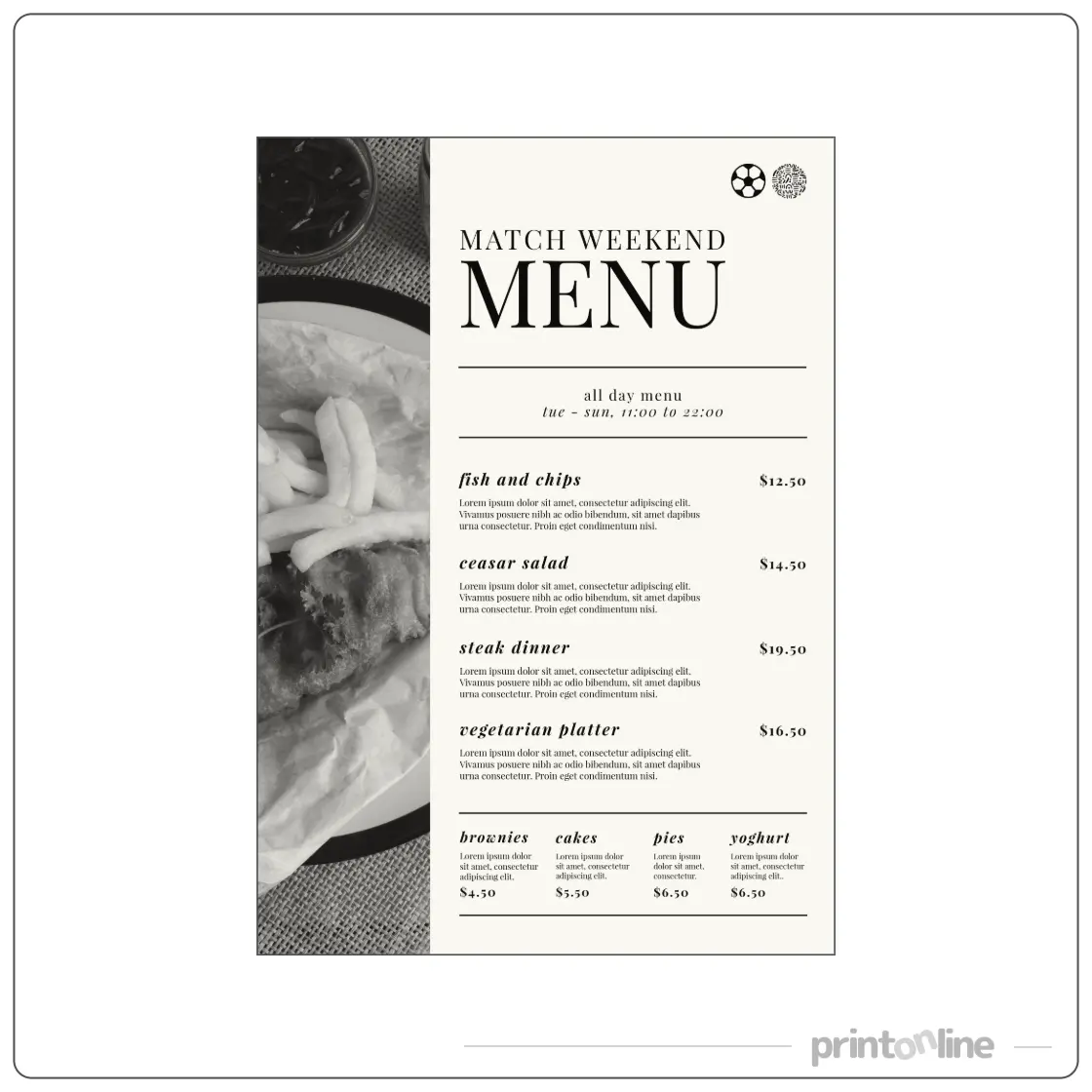 Ēdienkartes drukāšana uz plastmasas